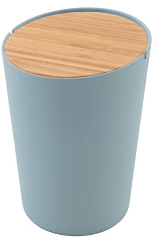 Point-Virgule Poubelle de Table avec Couvercle et Grande Ouverture de Remplissage, Bleu Brouillard, 3L