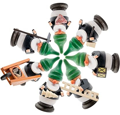 Rudolphs Schatzkiste Miniaturfigur Satz Bergwerkzwerge Höhe 6cm NEU Miniaturfigur Figuren Seiffen Frühling Erzgebirge Holzfigur Weihnachten Fensterschmuck Spielzeug Weihnachtsfigur