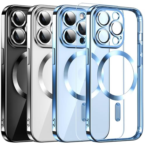 Clear Magnetisch für iPhone 13 Pro Max Hülle mit MagSafe [Original iPhone Äußere] [Kameraschutz Eingebaut] Durchsichtig Silikon Case Ultra Dünn [Niemals Gelb] Handyhülle Anti Fingerabdruck Schutzhülle