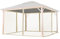 Moskitonetz für Gartenpavillon Forest Deluxe 4x4 m - Polyester - Insektengitter inkl. Haken, mit Reißverschluss - Champagner