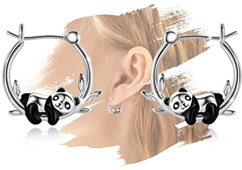 Panda Ohrringe für Mädchen Jugendliche Frauen Sterling Silber Hypoallergene niedliche Tier Ohrringe für für empfindliche Ohren Geschenke für Geburtstag