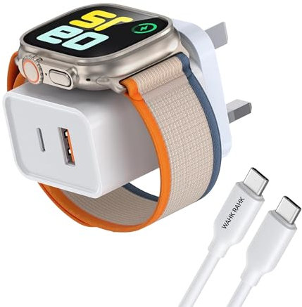 for iPhone 16 Charger, 20W USB C Plug Fast Charger with Built-in Watch Charger