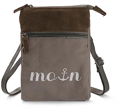 Sonia Originelli Crossbody Bag Brustbeutel maritim Moin Anker Farbe Grau