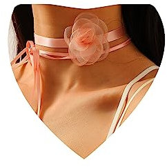 Atentuyi Collier Ras Du Cou Rose Boho Collier Ras Du Cou Floral Rose Collier Ras Du Cou En Dentelle Rose Collier Ras Du Cou Mariage Mariage Demoiselles Velours Bijoux Pour Femmes Filles Adolescentes