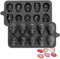 FGen 2 Stück Totenkopf Schokoladenform Silikon, 3D Halloween Silikonform Pralinen, Silikon Eiswürfelform Totenkopf, für Halloween DIY Süßigkeiten Kuchen Seife, Eiswürfelformen für Whisky, Getränke
