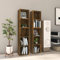 Homgoday CD-Regale Ständer 2 STK. CD-Schrank Standregal Wandregal Medienregal Aufbewahrung Ablageregal Büroregal für Wohnzimmer Schlafzimmer Räuchereiche 21x16x93,5 cm Holzwerkstoff