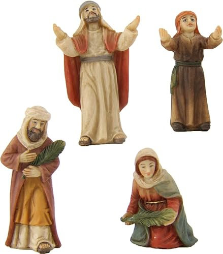FADEDA 4X Passionsfiguren: Einzugserweiterung/Höhe:5 cm/handbemalt/detailgetreue Krippen Figuren - Weihnachten Tisch Dekoration Krippe Zubehör