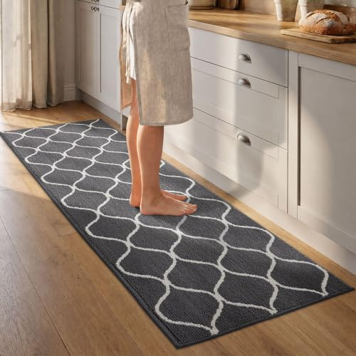 COSY HOMEER Nonslip Kitchen Rug Runner 60 x 180cm, Grey