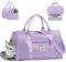FIORETTO Damen-Sporttasche, Reisetasche mit Schuhfach und Nasstasche, Weekender, Übernachtungstasche, Krankenhaustasche, Handgepäcktasche Lila