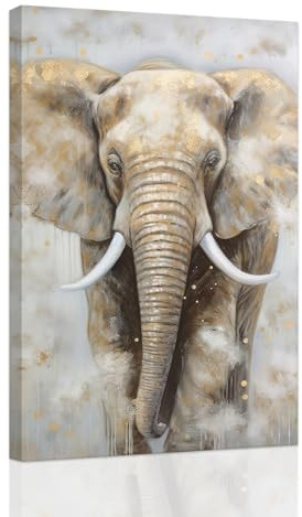 ZXHYWYM Abstrakte Elefanten Leinwand Kunstdrucke wilde Tiere Wandbild afrikanischer Elefant Gemälde modernes Büro Zuhause Wohnzimmer Wanddekoration mit Rahmen (D (30.00 x 45.00 cms))