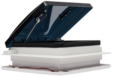 Wohnmobil Dachventilator Dachlüfter Vent Dachlüftung mit Thermostat, für Wohnmobile manuelle und automatische Geschwindigkeit, Wohnmobil-Ventilator, Rauchkuppel,Lochgröße :280 * 280mm