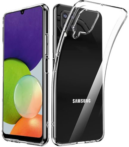 Oprimio Kristallklar Hülle für Samsung A22 4G / M22 / M32 [Silikon Hülle] [%100 Durchsichtig] [Deutsche Material] [Ultra Dünn] Klar Handyhülle für Samsung Galaxy A22 4G (Nicht für A22 5G)