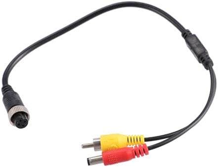 A ABSOPRO Auto Kamera Adapter 4 Pin auf RCA Adapter M12 4-Pin Buchse auf RCA AV DC Stecker Kabel Monitor Video Adapter