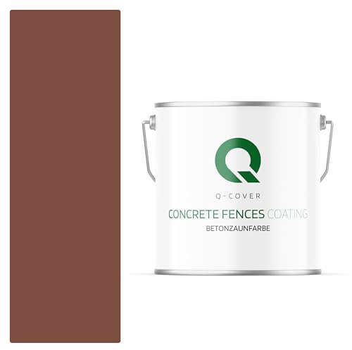 Q-COVER Betonzaunfarbe | 5L | Dunkelbraun | Silikon Farbe | Außen | Betonfarbe | Hydrophobe Farbe | Acrylat Dispersion | Betonzäune | Betonelemente