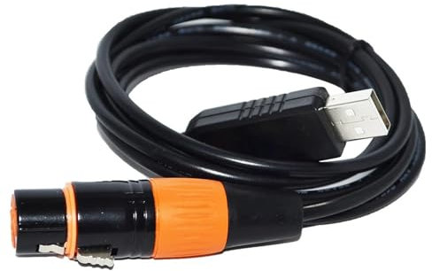 VZOZSHAWB USB TO RS485 3PIN 3P DMX512 DMX 512 XLR FEMALE CONVERTER CABLE(3 metres,Color B)