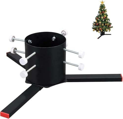 Heavy Duty Christmas Tree Stand for Live Trees, Universal Adjustable Replacement Xmas Tree Base, Fits Trunk Diameter Up to 17 cm, Black - 4-8ft
