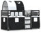 Juroupi Etagenbett mit Vorhängen Weiß Schwarz 90x200 cm Kinder Etagenbett Kinderbett Doppelbett Kinderhochbetten Bett Kiefernholz - 3283958