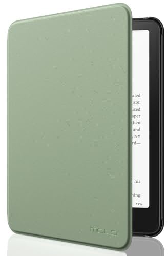 MoKo Étui Compatible avec 7 Kindle Paperwhite (12th Generation-2024) and Kindle Colorsoft Signature Edition 2024, Etui léger avec Auto Wake/Sleep pour Kindle Paperwhite 2024, Céladon