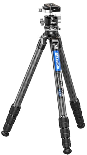 Leofoto LS-284CEXX Travel Tripod w/Built-in Leveling Head, Ranger Series, Carbon Fiber, 4 Leg Sections, Lightweight, Ball Head Optional (Tripod w/ 30mm Ball Head)