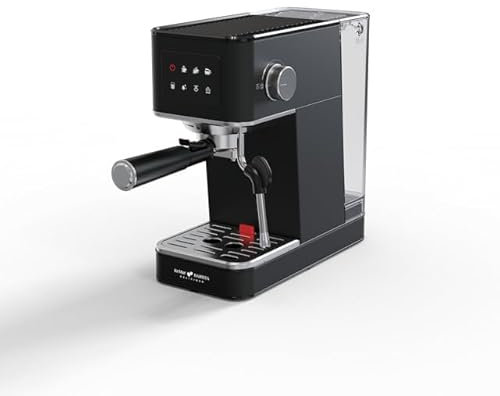 BARISTA DELICIOSO Siebträger Espressomaschine, 20 Bar, Touchdisplay, Milchaufschäumer, nur 13,5 cm breit,1,7 l (Schwarz)