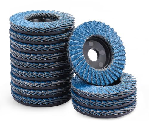 MOGRQAP 12 Stück 76mm Fächerscheiben, Feine Oberfläche Fächerschleifer 80 Korn Winkelschleifer Chleifmopteller Schleifscheiben Flap Disk für Metall Holz Stahl