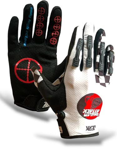 TLA Jerk Guantes de Motocross, MTB Enduro, Trial, BMX, Mujer y niño, Ropa de Moto y Bicicleta. Guantes Moto y Ciclismo, Verano,Ligeros, Transpirables y Resistentes al Desgaste(Urban Blanco_S)