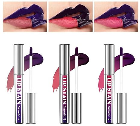 3pcs Lip Stain Peel Off,Easy Peel & Reveal Lip Gloss,Long Lasting Lip Tint Peel Off Non-Stick,Peel Off Lip Stain Waterproof Highly Pigmented,Nude Lip Gloss Peel Off Mask,Extreme Amazing Make Up