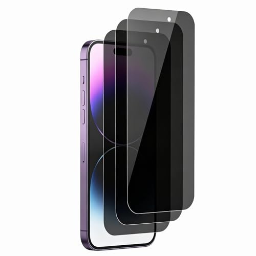 UZWZW 3 Pack Privacy Screen Protector For iPhone 14 Pro Max (6.7 inch) Anti Spy Private Tempered Glass, Anti Scratch