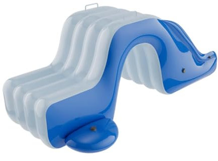 kowaku Inflatable Pool Slide Inflatable Play Center Easy Inflation Game for Yard, blue and White