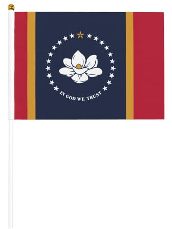 Mississippi-Staatsflagge, handliche Flagge, kompakt und leicht, geeignet für Paraden, Veranstaltungen und Fan-Unterstützung