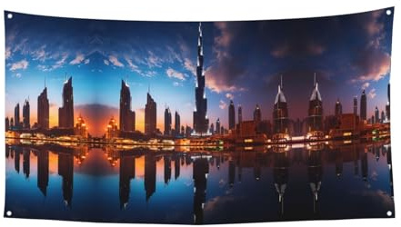Dubai Sidewinder Tower bedruckte dekorative Banner, geeignet für Familienfeiern, Abschlussfeiern, Hintergrund, Wandfoto-Dekoration