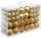 BAKAJI Confezione 100 Palline di Natale Diametro 3/4/6 cm Addobbi e Decorazioni per Albero di Natale (Oro)