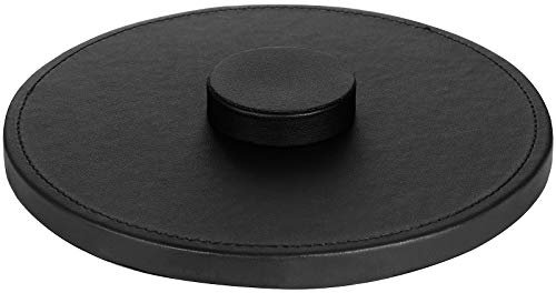 StilGut Standfuß kompatibel mit Apple HomePod aus Kunstleder, Unterlage für Lautsprecher, Schwarz