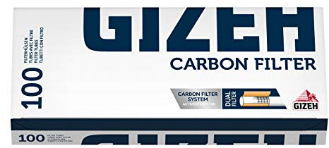 Gizeh 1 Box (100) Carbon Filter, Zigarettenhülsen mit Aktivkohlefilter, 100 Stück pro Box