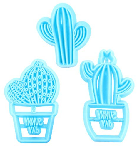 DUBENS 3er Set Kaktus Fondant Formen Cookie Cutter Topf Pflanze Kuchen Dekorieren Werkzeuge Sterben Keks Sugarcraft Formen