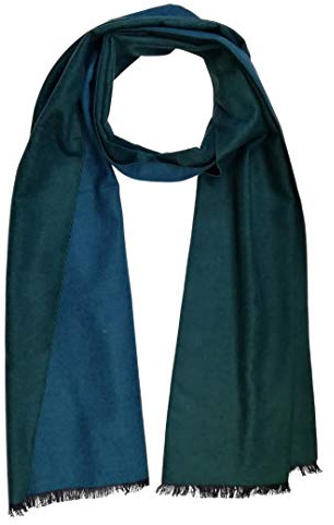 SEABRIGHT Schal 100% Seide Seidenflanell Seidenschal Flauschig Warm Dick SC-S-SD-2010-3 Jägergrün Grünblau Moorsgrün Dunkelblau