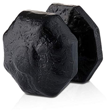 XFORT 63mm Black Antique Centre Door Knob Octagonal, Black Centre Door Knobs, Vintage Cast Iron Door Knob, Antique Door Knob, Cast Iron Door Knob, Black Antique Door Knob for Exterior Front Door.