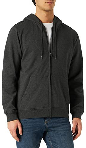 Build Your Brand Herren Basic Zip Hoody Kapuzenpullover, Charcoal, XXL