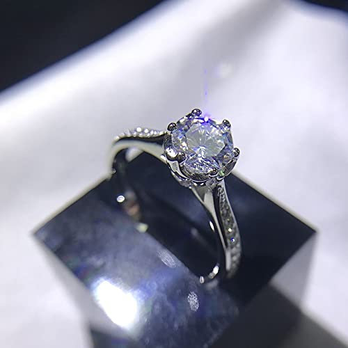 DJMJHG Ringe für Frauen S925 Sterling Silber Knospe Fee Vorschlagen Ring Zirkonia Diamant Hochzeit Engagement Brautschmuck 5