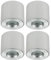 Sweet Led - Aufbauspots IP44 Bad flach, Alu-gebürstet Deckenspots Ø80mm 65mm, Deckenstrahler silber-Farben Badezimmer Küche, 230V Aufbaustrahler passend LED-Modul, rund 4er Set, ohne Leuchtmittel