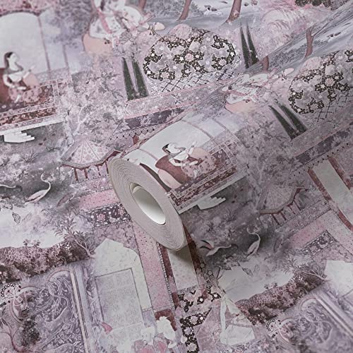 A.S. Création Tapete Orientalisch Rosa Lila Glatte Vliestapete für Wohnzimmer 381744 10,05x0,53m Made in Germany