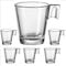Pack de 6 Tazas de cafe · Tazas Pequeñas de 8 cl · Cristal transparente (Expresso · Cortado)