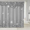 Loussiesd Silberfarbener Glitzer-Duschvorhang (kein Glitzer) mit glitzernden Partys, graues Badezimmer-Stoff-Set für Diamant- und Schmuckbad, wasserdichte Vorhänge, Stände, Badewannen, 150 x 180 cm