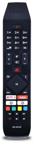 FOXRMT RC43140 Reemplazar Mando Hitachi TV 24HE2000 32HE4000 40HE4000 43HE4000 49HE4000 55HK6500 65HL7000 65HL8000 - No se Requiere configuración Mando TV Hitachi