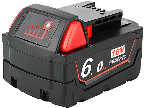 QUPERR 18V 6.0Ah Lithium-ion Replacement Battery Compatible with Milwaukee M18 HD18CS0, M18BMT, HD18AG0, M18FID2, M18ONEFHIWF12-0, M18CHX-0, M18CSX-0, M18BJS-0.