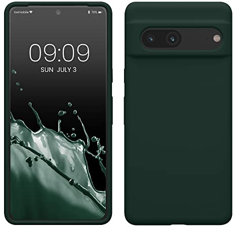 kwmobile Handyhülle für Google Pixel 7 Hülle, für Pixel 7 Case - Hülle Silikon - kabelloses Laden - Moosgrün