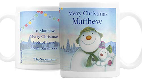 Custom Personalised The Snowman and The Snowdog Christmas Mug