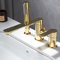 XJTNLB 3 Loch Wannenrandarmatur mit Ausziehbarem Handbrause Wannenrand Badewanne Armatur Set Gold