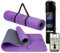 LA MENTE ES MARAVILLOSA - Yogamatte, Gymnastikmatte, TPE-Pilatesmatte | inkl. Tasche und Tragegurt | 183x61 cm Gepolstert für Fitness & Gymnastik, Hautfreundliche (Blumen, Lila/Schwarz)