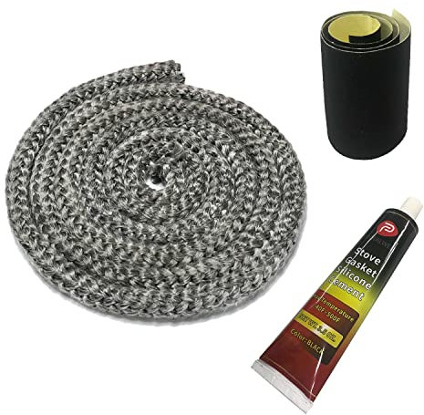 Joint de poêle à bois, kit de joint de porte de poêle à bois 12 mm, joint en fibre de verre résistant aux hautes températures, corde de remplacement pour poêle ou cheminée, longueur 1,8 m